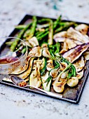 Grilled vegetables, garlic and soya sauce marinade