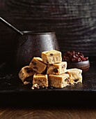 Homemade fudge cubes