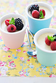 Cream Dessert With Fresh Summer Berries