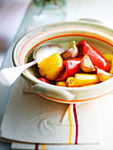 Red and yellow stewed peppers