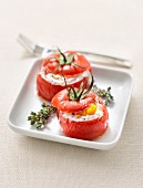 Eggs baked in tomatoes