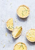 Lime and coconut tartlets