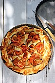 Flower shaped apple pie