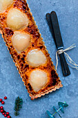 Pear crème brûlée tart