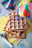 Waffles from Brussels with icing sugar