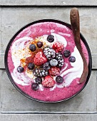 Summer fruit and coconut yoghurt smoothie bowl