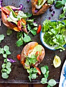 Sweet potatoes stuffed with vegetables