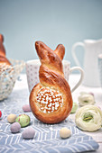 Rabbit-shaped Easter sugar brioche