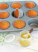 Pistachio, lemon and orange blossom muffins