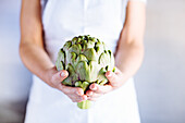 Artichoke in women's hands
