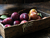 Yellow and red plums