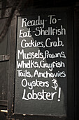 Seafood shop display board