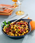 Chickpea,confit tomato and dried magret de canard salad