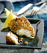 Piece of cod in crushed hazelnut and thyme crust