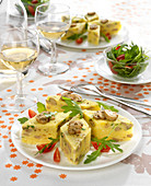 Polenta and button mushroom appetizers