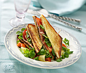 Watercress-bacon toasted andwich