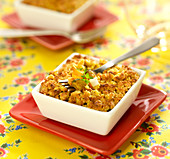 Indian-style vegetable crumble