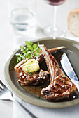 Grilled Salt Meadow Lamb Chops with Herb Butter