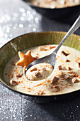 Jerusalem artichoke soup with monkfish liver and paprika, puff pastry star
