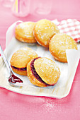 Donuts with raspberry jam filling