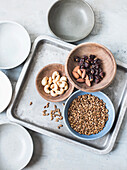 Cashew nuts, dried cranberries, almonds and sunflower seeds
