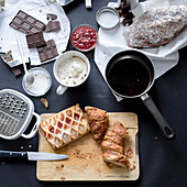 Cakes, pastries and desserts with ingredients