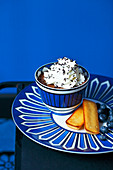 Chocolate mousse with whipped cream,Financiers