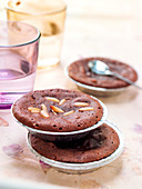 Chocolate and grilled pine nut fondants