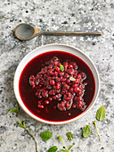 Raspberry, Redcurrant And Cinnamon-Flavored Red Wine Soup