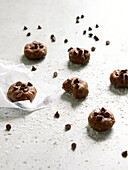 Small raw chocolate biscuits