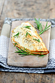 Pizza soufflé with rosemary