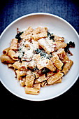 Pasta with kale and Parmesan cheese