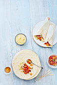 Mexican tortillas with sautéed vegetables and cheese