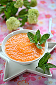 Melon soup with fresh mint