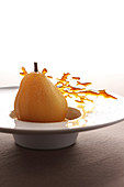 Poached Pear with Tonka Bean and Caramel
