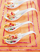 Chicory,Pomegranate And Grapefruit Appetizer Spoons