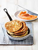 Pile Of Blinis In A Frying-Pan