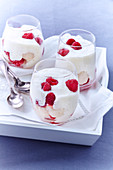 Lychee Mousse With Raspberries