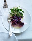 Beet and arugula salad with marinated burrata