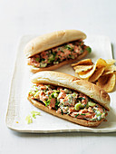 Salmon and Celery Brioche Sandwich