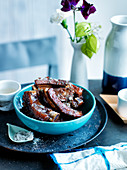 Grilled pork ribs with umeboshi plum vinegar