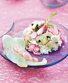 Sole Fillets with Mushroom and Radish Risotto