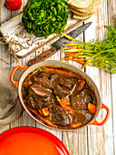 Veal cutlet in carrot sauce