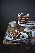 Black Forest cake with chocolate icing