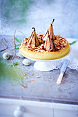 Pear-almond magic cake