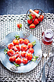 Strawberries with vinegar and sugar