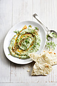 Spinach Hummus with Feta