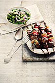 Lamb and Bean Brochettes with Red Onions