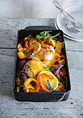 Oven dish chicken carrot paprika