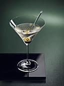 Dry Martini with olive